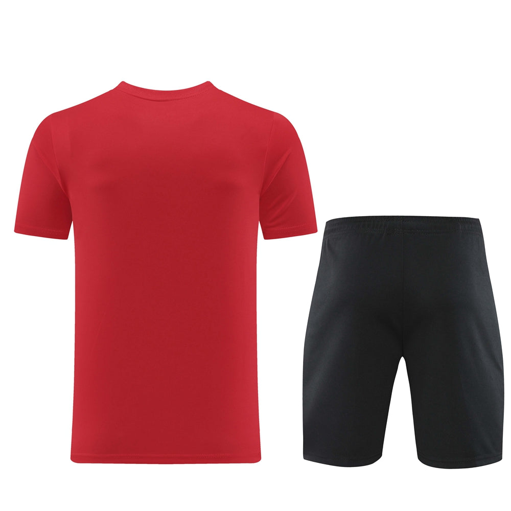 Nike Short + T-shirt Black & Red/White