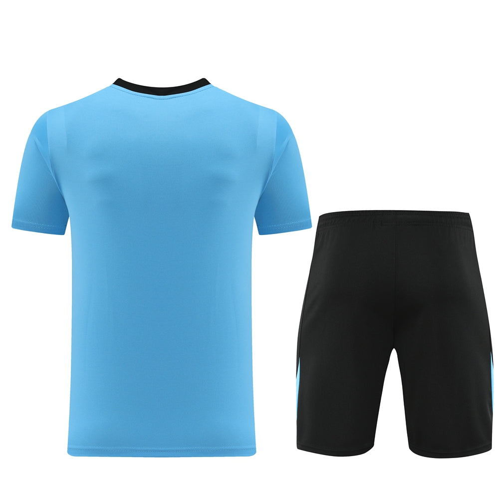 Nike Short + T-shirt Black & Light Blue