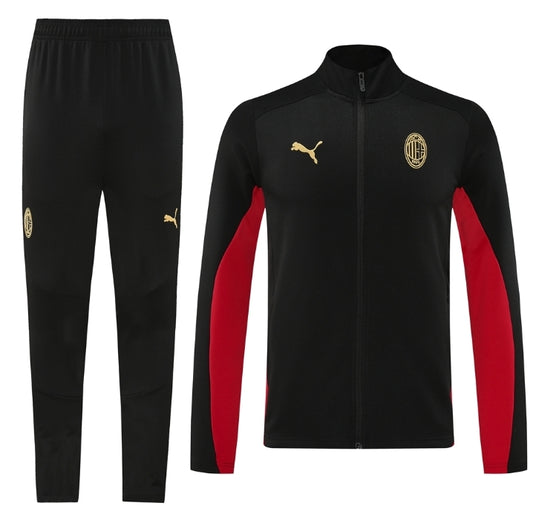 AC Milan Tracksuit Black/Red Stripe