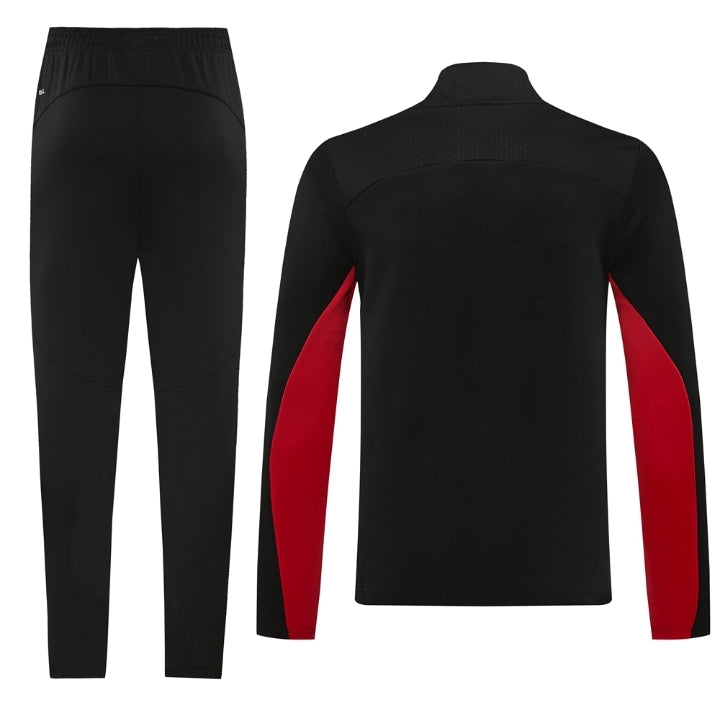 AC Milan Tracksuit Black/Red Stripe