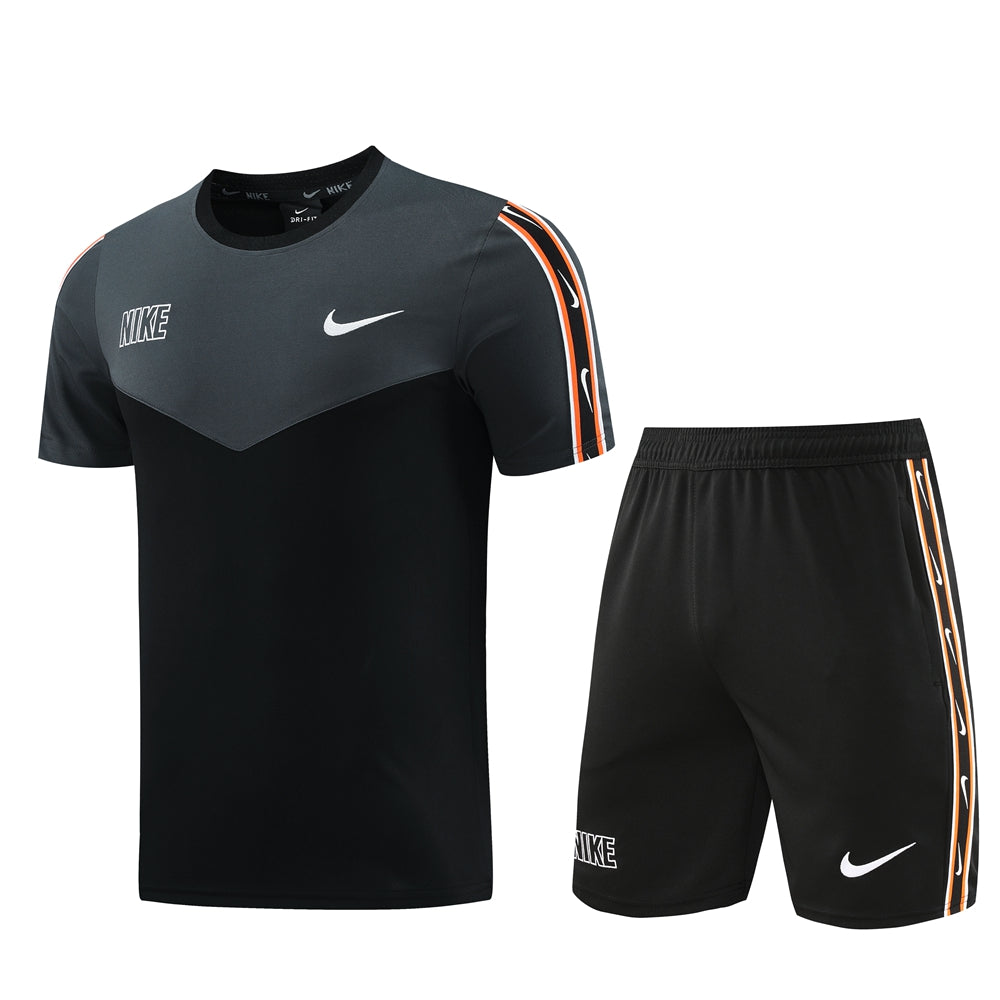 Nike Short + T-shirt Black & Grey /Orange /White