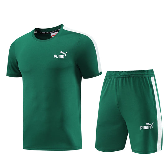 Puma Short + T-shirt Green & White