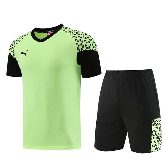 Puma Short + T-shirt Black & Lime Green