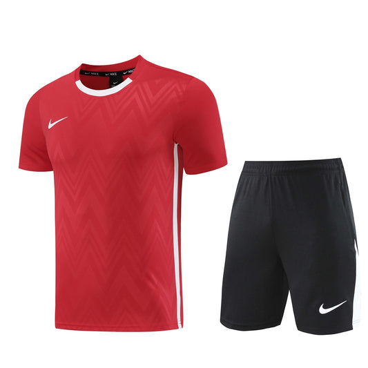 Nike Short + T-shirt Black & Red/White