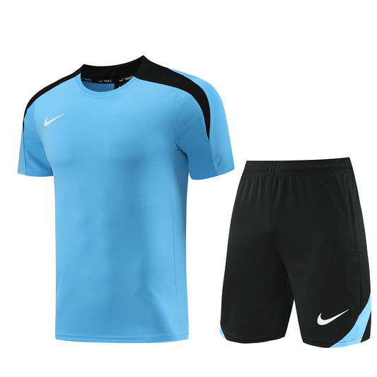 Nike Short + T-shirt Black & Light Blue