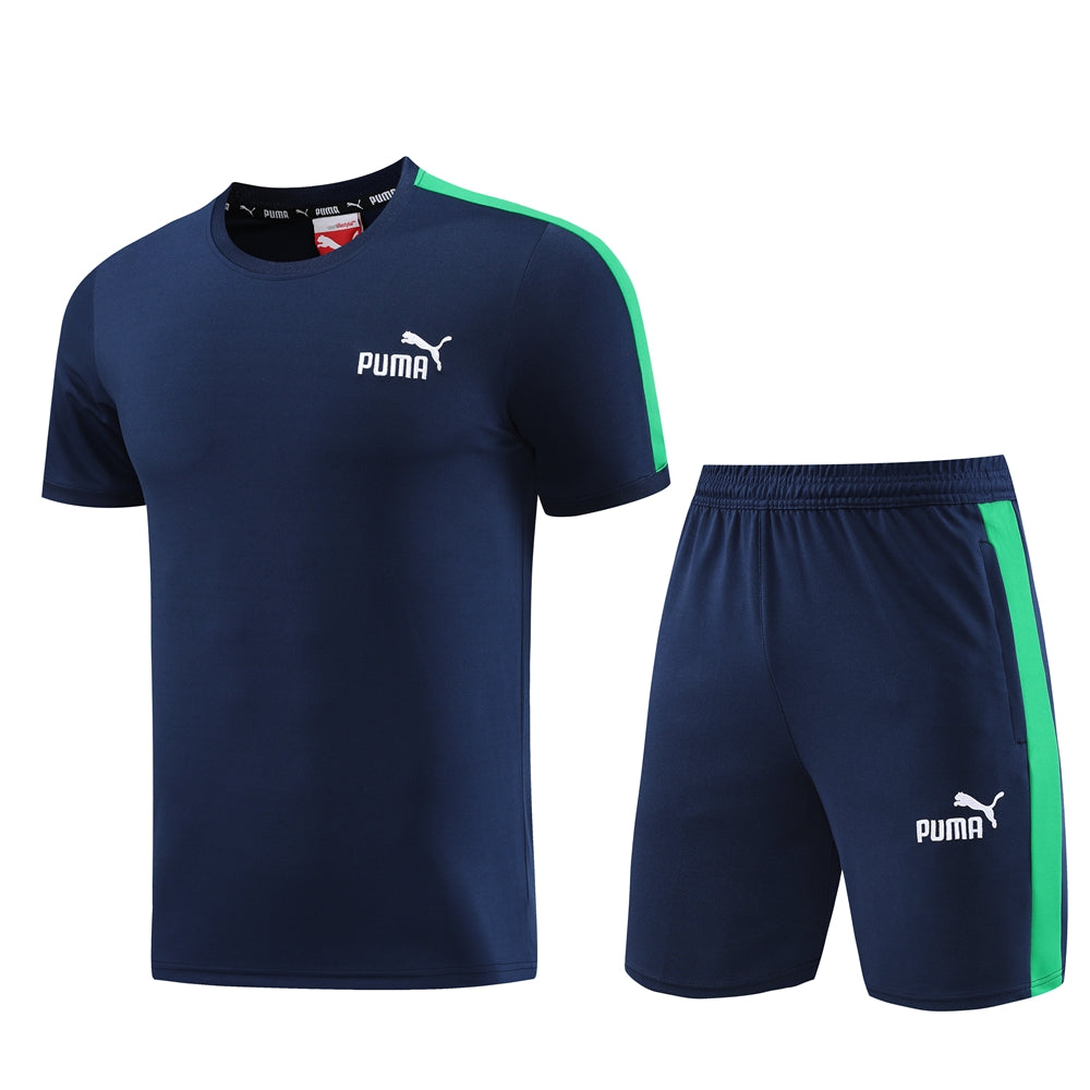 Puma Short + T-shirt Navy Blue & Green